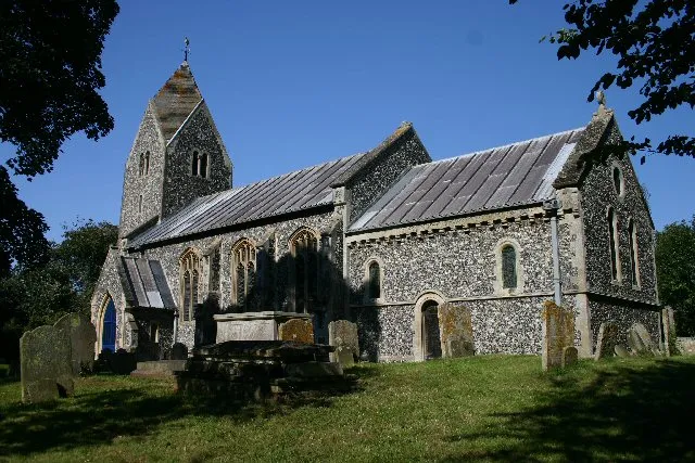 St Mary's parish church, Flixton, Suffolk, seen from the southeast