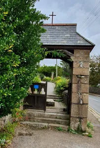 Lych Gate, Churchyard Walls, Gate-Piers and Gate on South Side of Church of St Phillack