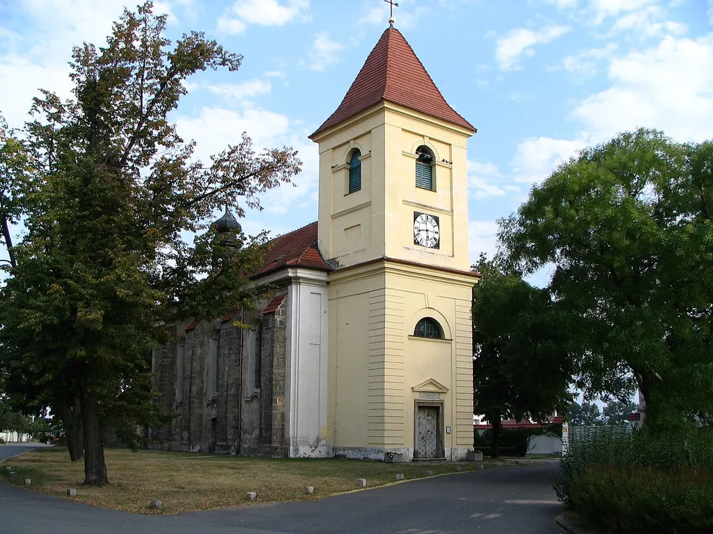 Saint Giles church in Lužec nad Vltavou, Mělník District, Czech Republic