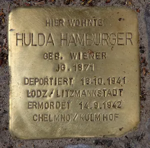 Stolperstein dedicated to Hulda Hamburger