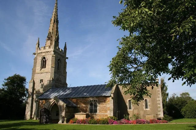 All Saints' church, Fenton, Lincs. A marvellous church in arguably the best kept churchyard in Lincolnshire. The tower and crocketed spire are obviously Perpendicular, but the nave has a Norman north arcade with blocked transitional doorway.