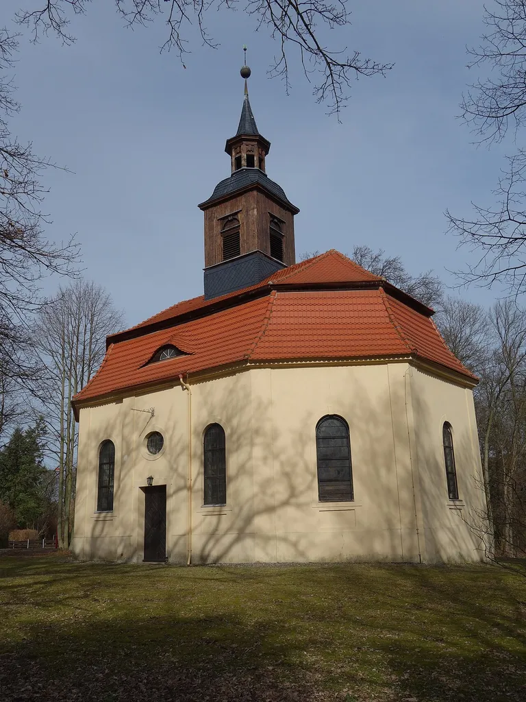 South-eastern view of church in Großwudicke, Milower Land municipality, Havelland district, Brandenburg state, Germany.