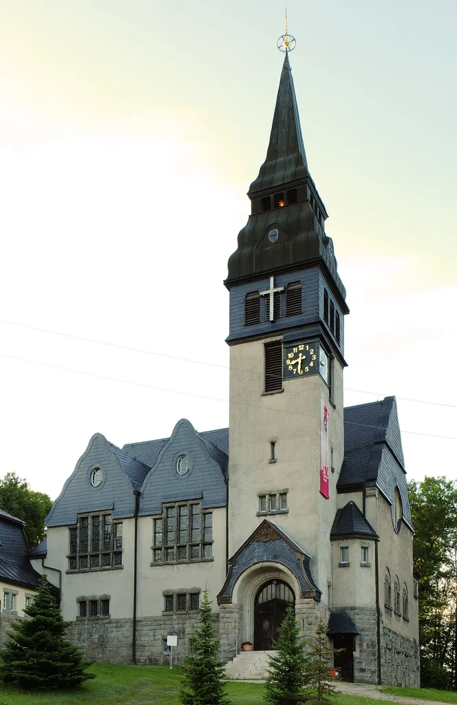 Tannenbergsthal, evangelisch-lutherische Martin-Luther-Kirche (Gemeinde Muldenhammer, Vogtlandkreis, Sachsen, Deutschland)