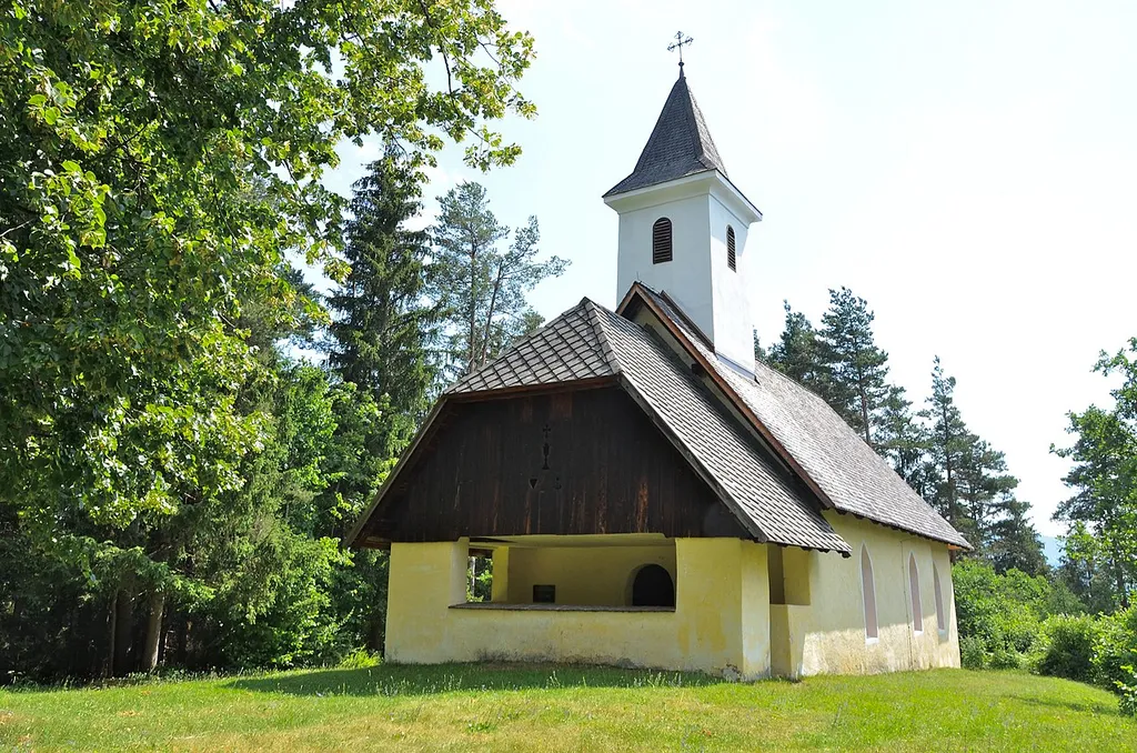 Subsidiary church Saint Gertrud at Srajach #32, municipality Saint Jakob in the Rosental, district Villach Land, Carinthia / Austria / EU