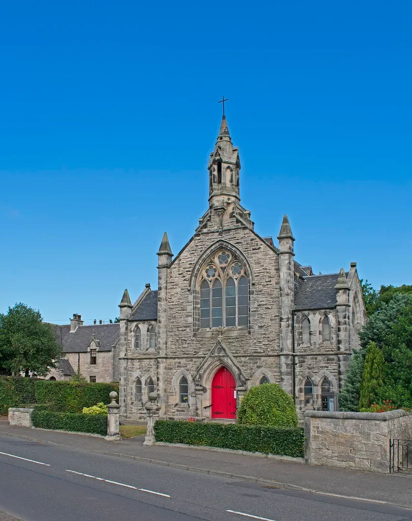 The main facade of Roslin Kirk, Roslin, Midlothian, Scotland, the United Kingdom