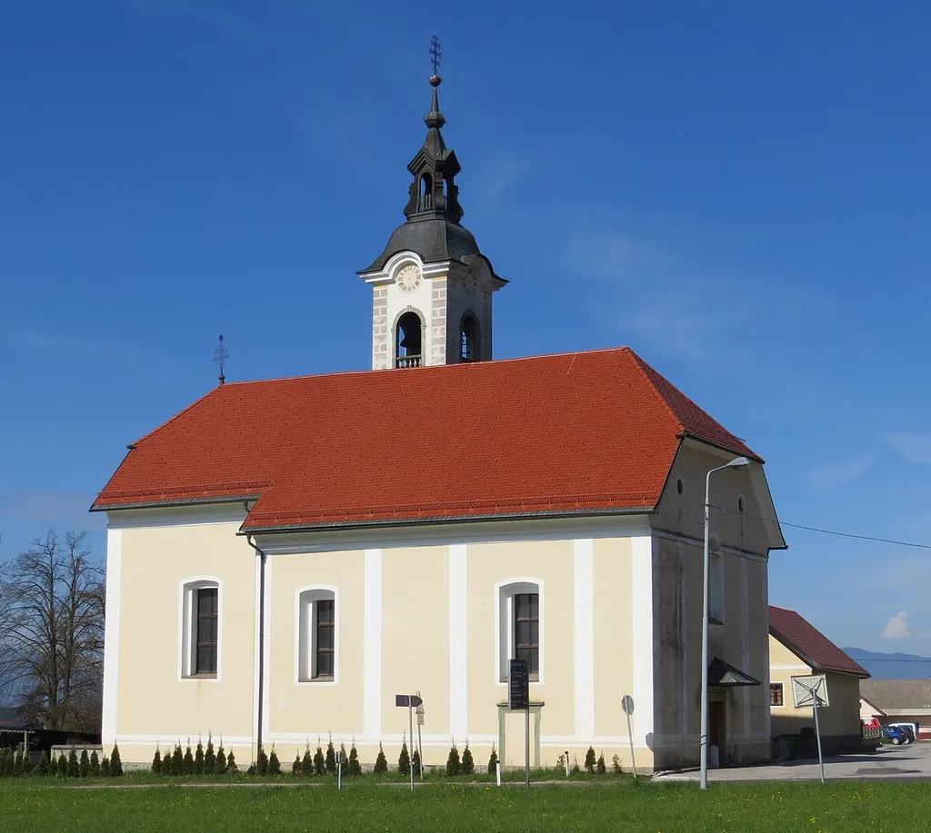 Saint Nicholas' Church in Dvorje, Municipality of Cerklje na Gorenjskem, Slovenia