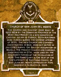 Church of San Juan del Monte historical marker