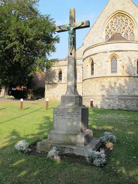 War monument outside Holy Trinity parish church, Southend Crescent, Eltham, London SE9
