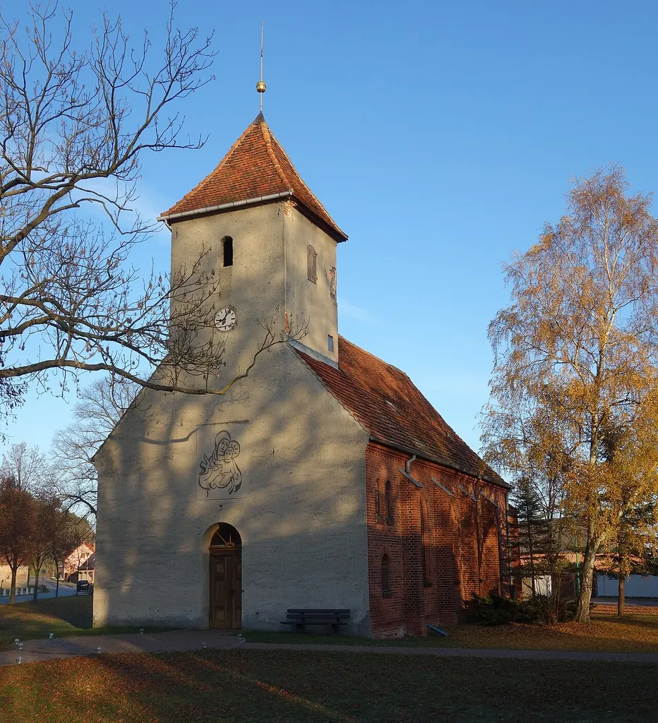 South-western view of church in Göttlin, Rathenow municipality, Havelland district, Brandenburg state, Germany