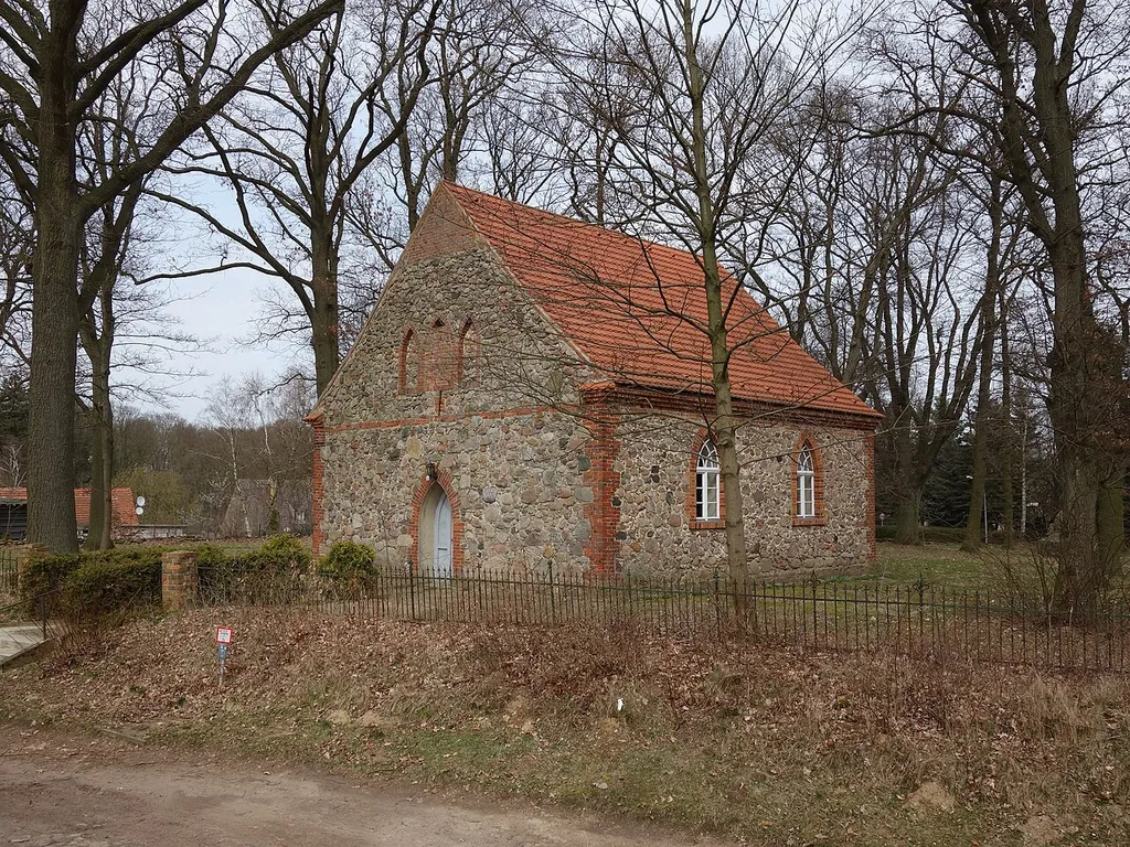 Southern view of manor chapel in Maulbeerwalde, Heiligengrabe municipality, Ostprignitz-Ruppin district, Brandenburg state, Germany