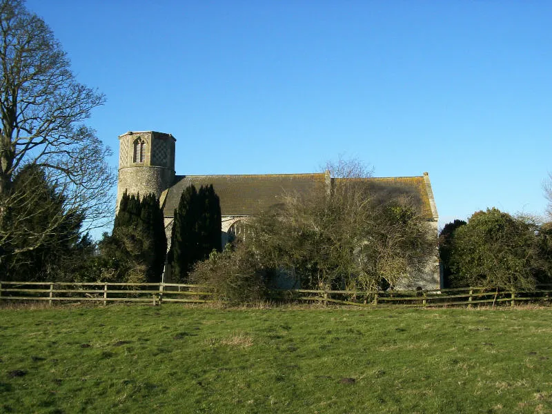 St Margaret's parish church, Breckles, Norfolk, seen from the wouth