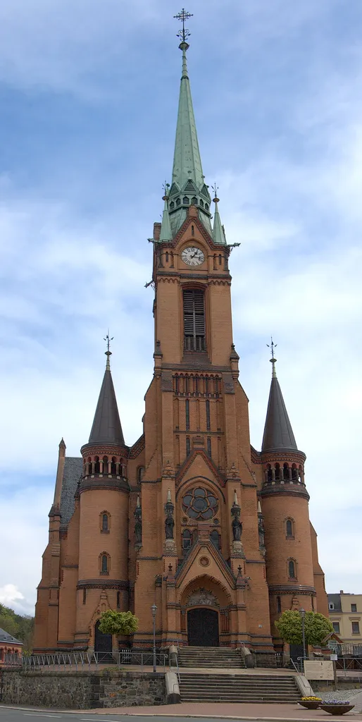 This image shows the church in Mylau (Saxony, Germany).