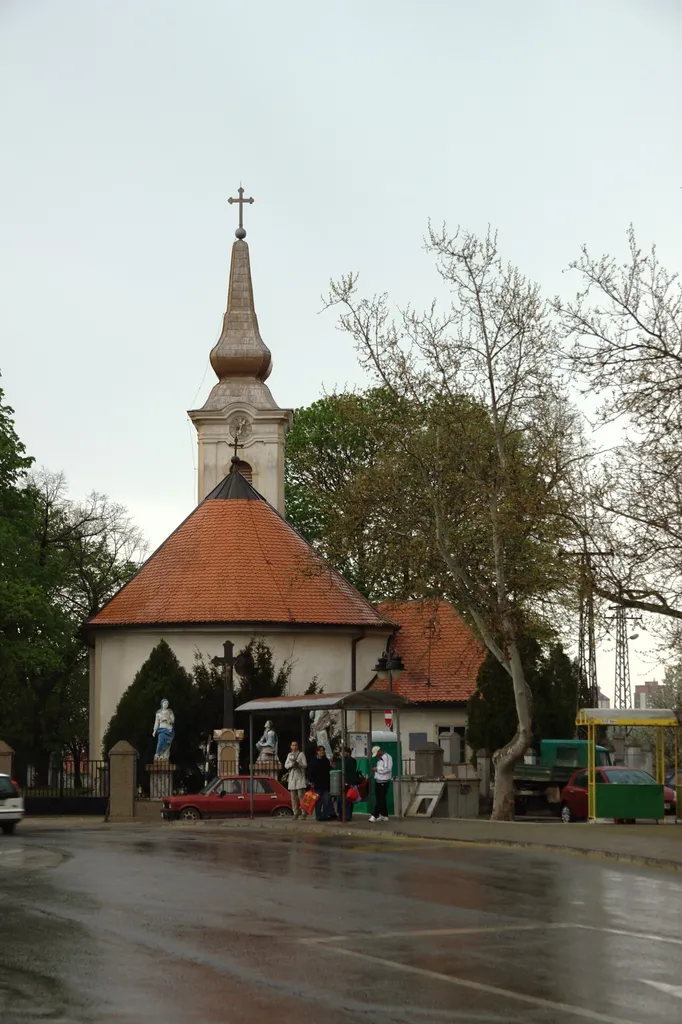 A church in at the local square in Sremska Kamenica, Serbia