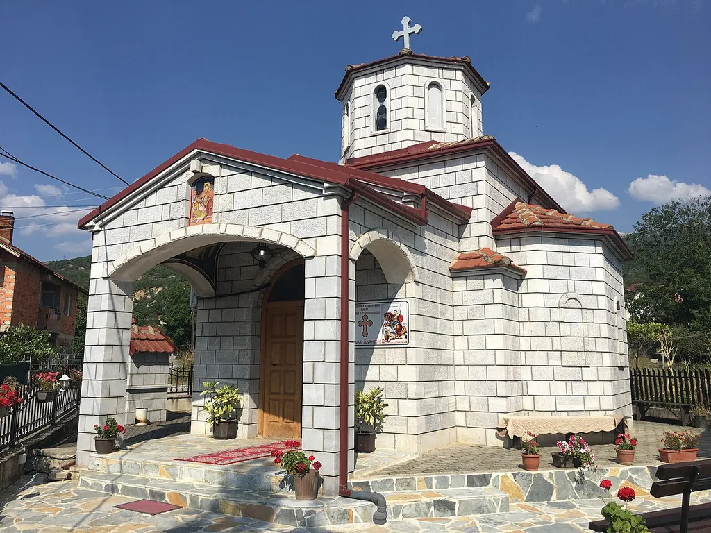 St. Demetrius Church's yard in the village of Velgošti