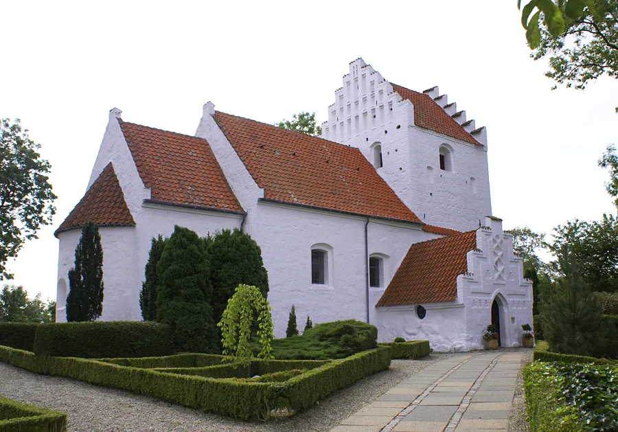 Grandlose Church in the small village of Lille (Small) Grandlose, south of Holbæk, Denmark