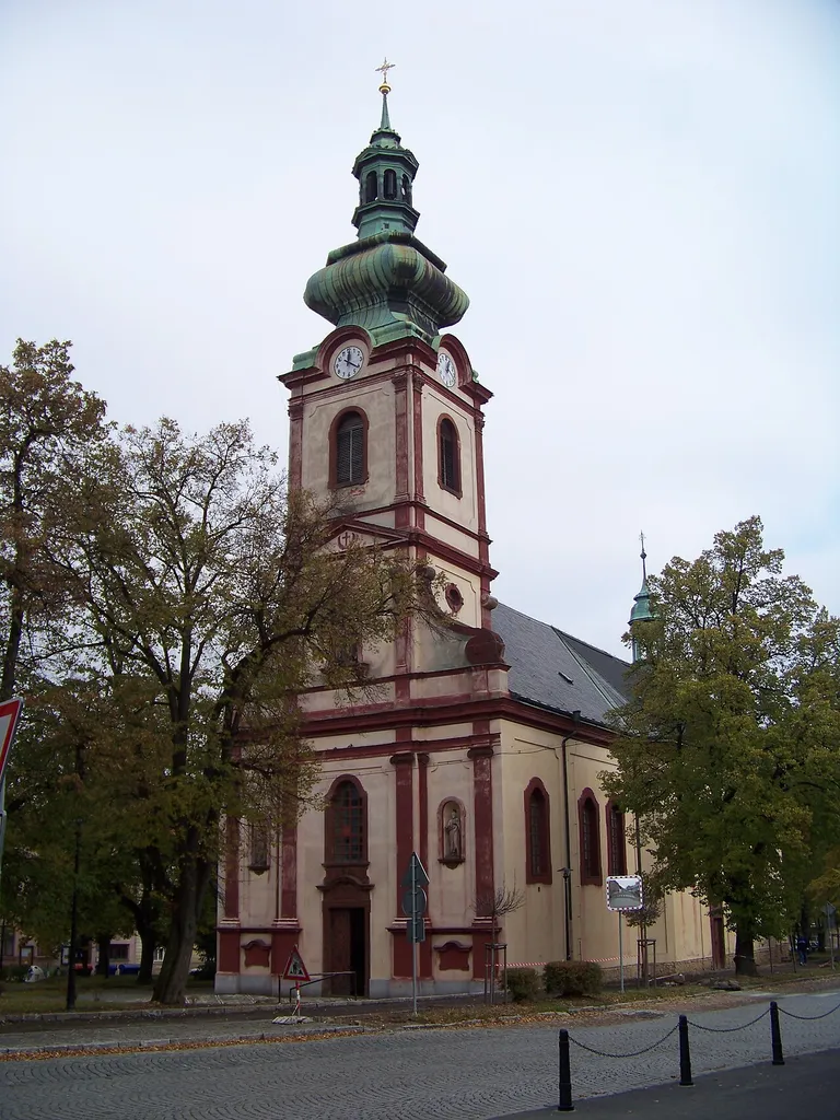 Kostelec nad Černými lesy, Prague-East District, Central Bohemian Region, the Czech Republic. The Church of Holy Guardian Angels.