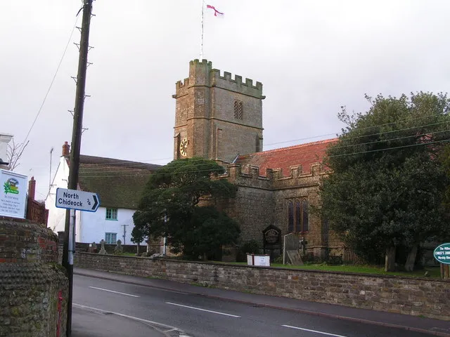 Church, Chideock Small Dorset village on the busy A35(T).