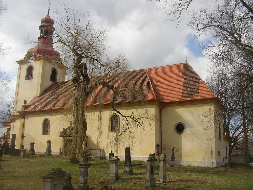 Church of the Assumption, in Družec, Kladno District, Czech Republic.