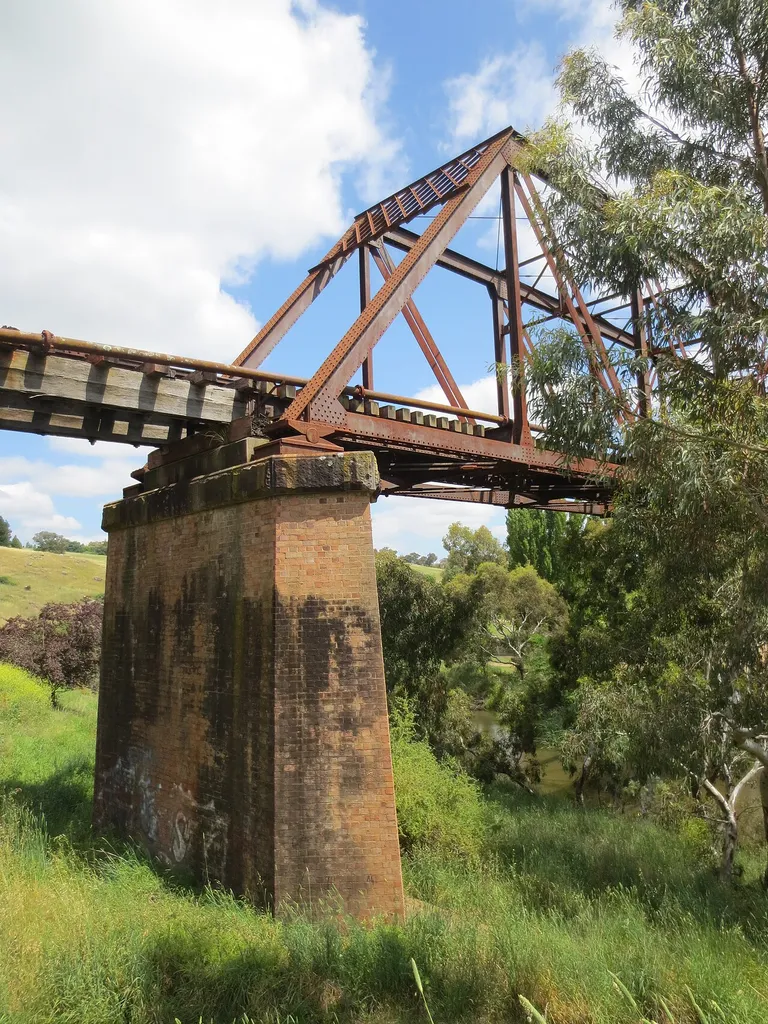 disused railway bridge abutment steel bridge bricks