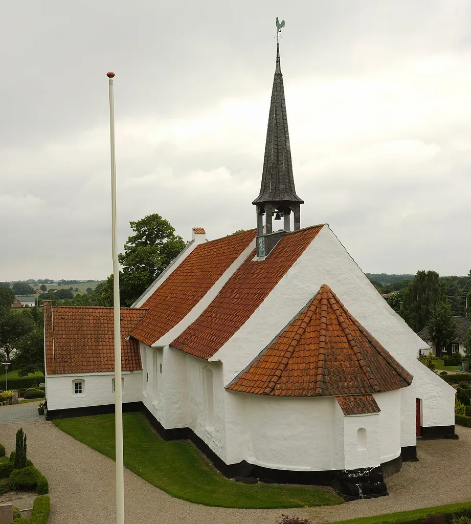 Tandslet Church as seen from the bell housing top