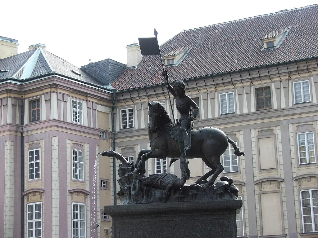 St. George fighting dragon - Prague Castle, 3rd courtyard