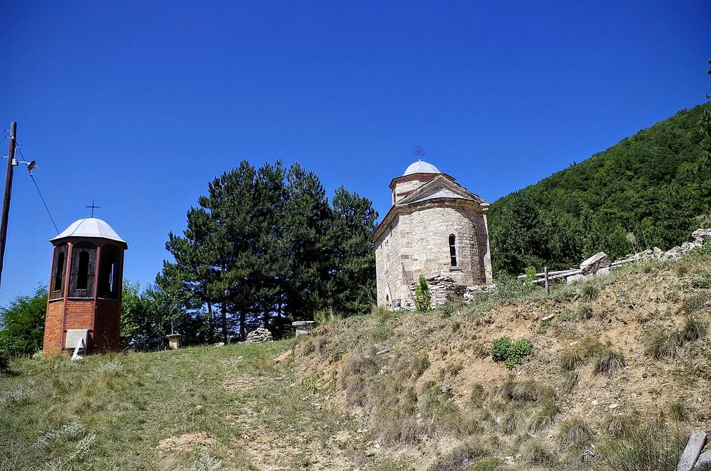 View of St. George's Church in the village Velmej, Macedonia