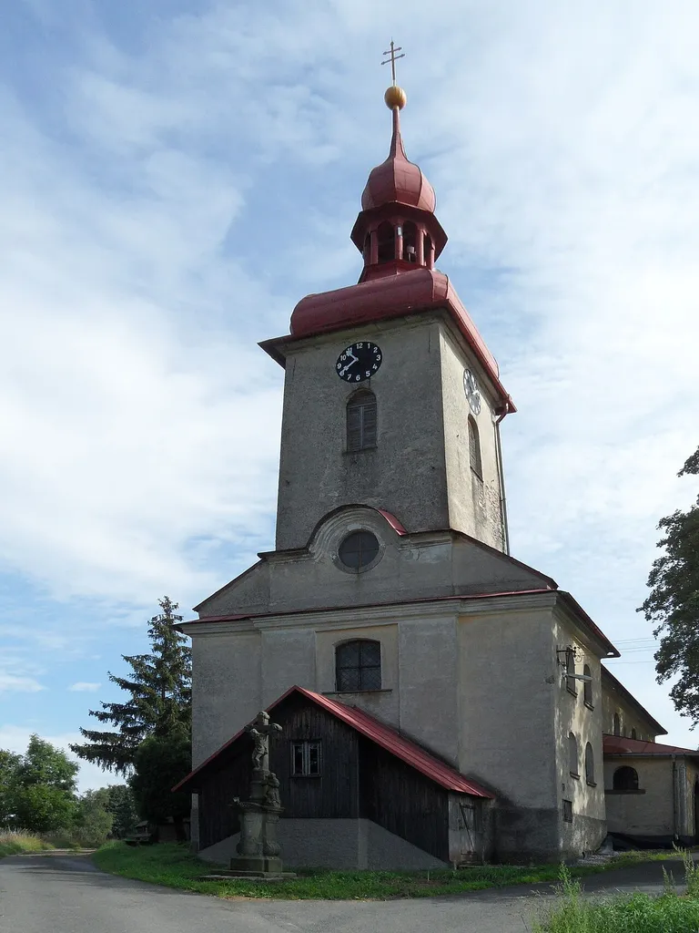 Dolní Boříkovice (Králíky) E. Exaltation of the Cross Church, Ústí nad Orlicí District, the Czech Republic.