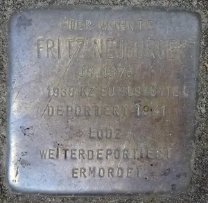 Stolperstein dedicated to Fritz Neuburger
