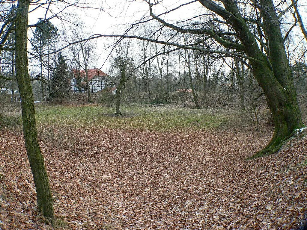 Ehemalige Burg Sensenstein: nord-westlicher Teil des Burgareals mit erhaltenem Wall