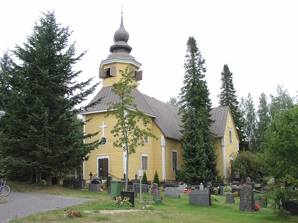 Tarvasjoki Church in Tarvasjoki, Finland. Completed in 1779. Churchbuilder: Mikael Hartlin-Piimänen.