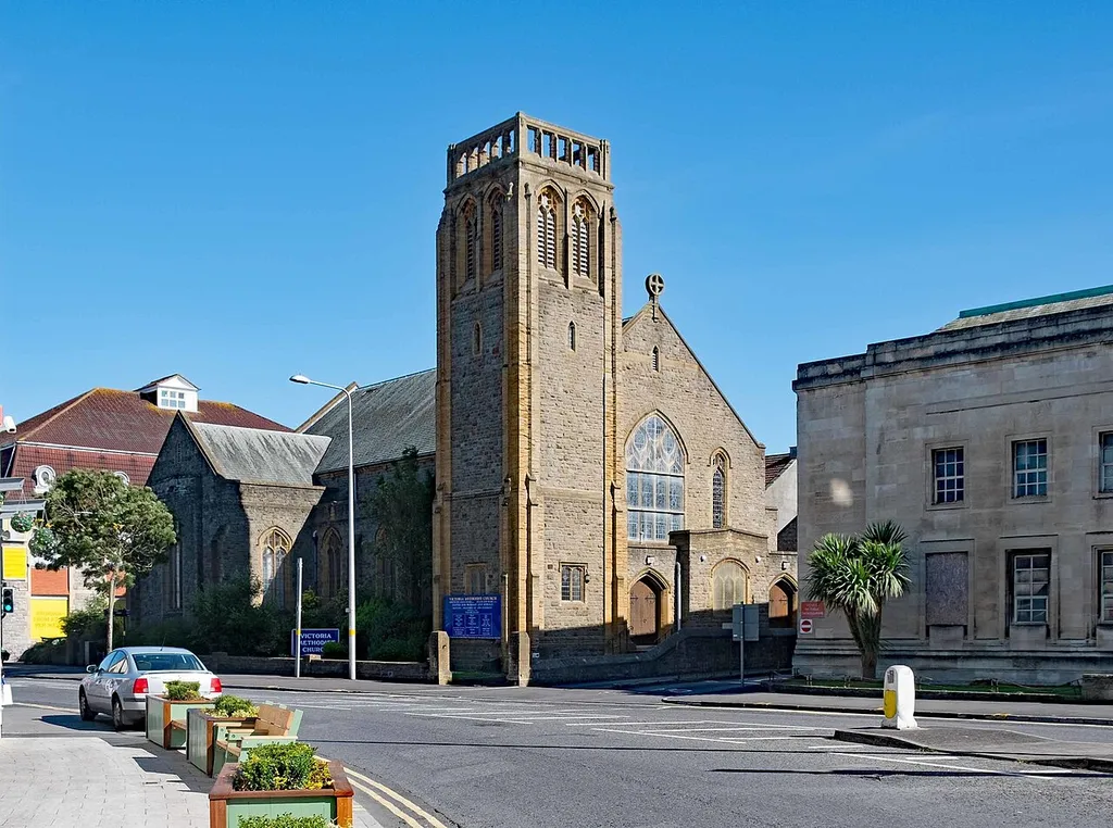 Victoria Methodist Church, Weston super Mare. Built 1935-1936 to the designs of architects Fry Paterson Jones