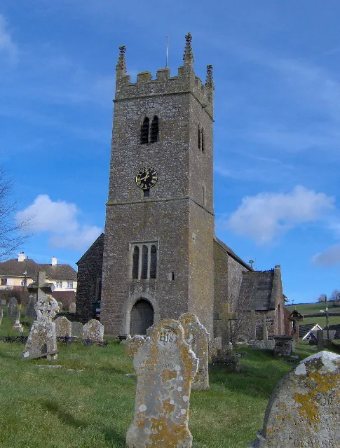 St Mary the Virgin church and churchyard, Ideford View from the west by the village hall, mid-day on a winter day. (Photo previously submitted 11 Feb 2006, edited to remove visible date).