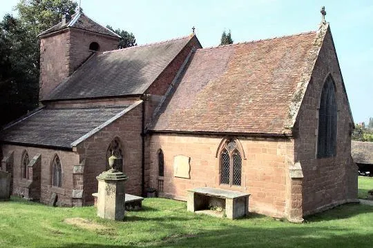 St Milburga's parish church, Beckbury, Shropshire, seen from the southeast