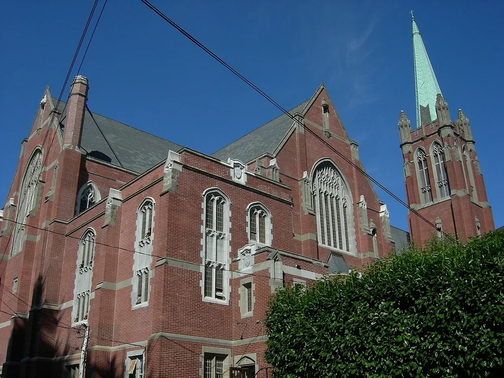 Blessed Sacrament Church (Roman Catholic), University District, Seattle, Washington. The church is on the National Register of Historic Places (along with its priory and school).