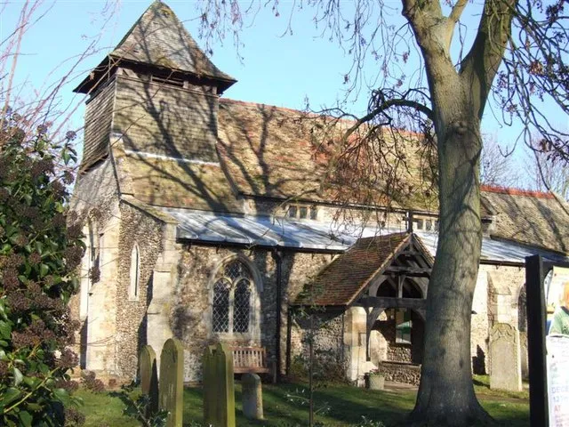 St John The Baptist's parish church, Woodhurst, Cambridgeshire (formerly Huntingdonshire), seen from the southwest