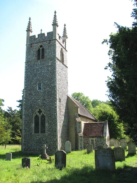 The church of St Remigius. The population of Dunston was almost wiped out by the Black Death in 1348/9 and it is believed that the church became ruinous at that time. St Remiguis' church > 1351405 is located in Commonclose Plantation, on the edge of the golf course which adjoins Dunston Hall Hotel (formerly Dunston Hall), and can be reached via a wooded track > 1351390 which turns off Stow Lane. The building was restored in Victorian times > 1351439 - 1351489 but retains a C15 rood screen, the lower panels of which are lost but the upper tracery with carved figures in the corners is original > 1351441 - 1351449. Some of the windows contain medieval stained glass > 1351466 - 1351473 - 1351480. There is a 17th century brass. The chancel pews are of Tudor origin, as is the font, > 1351499. The pews in the nave are Victorian. The Alabaster decoration inside the east window > 1351458 is recent, the German organ > 1351454 was given to the church in 1921. For more information see: http://www.norfolkchurches.co.uk/dunston/dunston.htm. More than 20 yew trees are growing in the churchyard and over fifty species of wild flowers have been recorded to grow here. A public footpath traverses the churchyard and the church is often open - a key is available from nearby in case the door is locked.