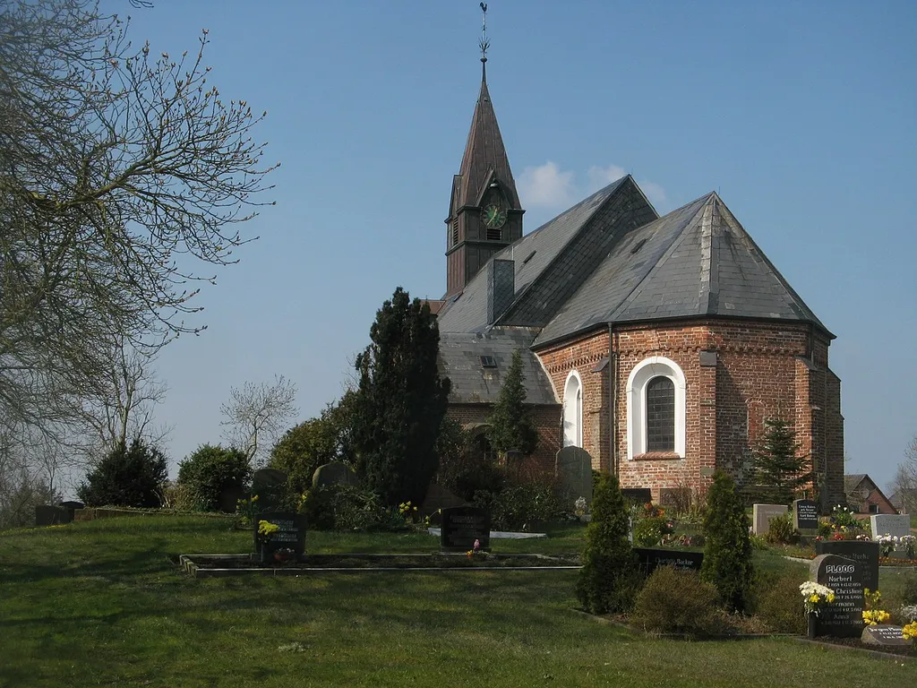 Church in Poppenbüll, North Frisia, Germany