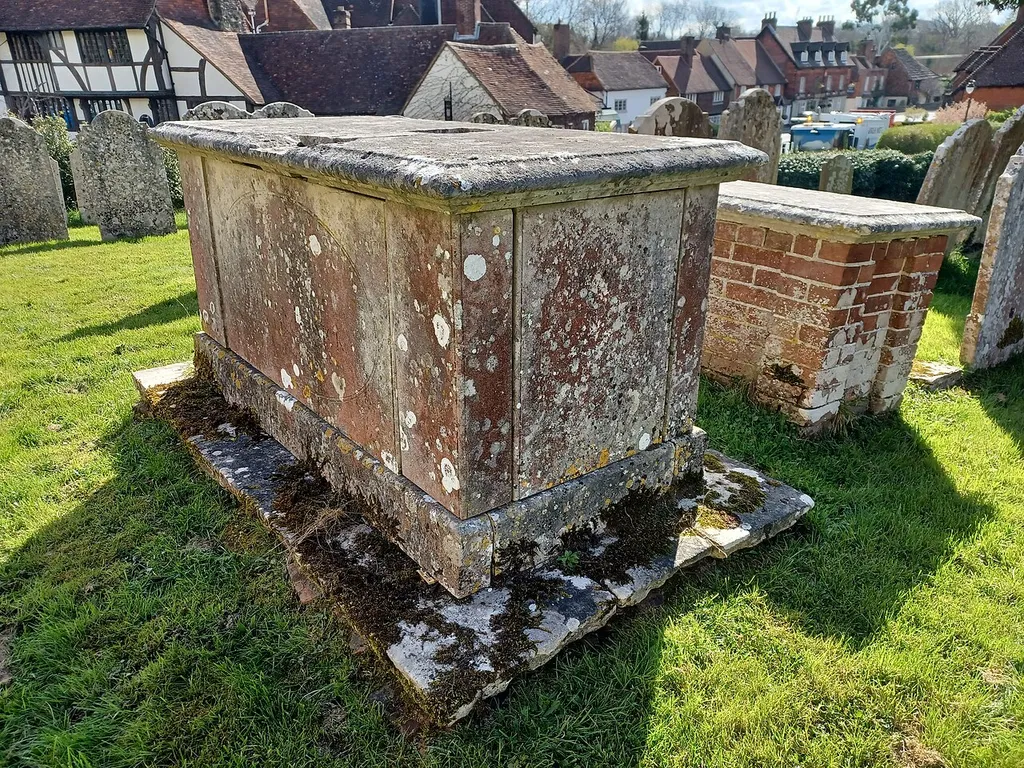 Howick Tomb 15 Yards South Of Church Of St Mary, Chiddingfold, Surrey, England. c1816, Grade II listed. .mw-parser-output .messagebox{margin:4px 0;width:auto;border-collapse:collapse;border:2px solid var(--border-color-progressive,#6485d1);background-color:var(--background-color-neutral-subtle,#fbfcff);color:var(--color-base,#202122);box-sizing:border-box;border-inline-start-width:8px}.mw-parser-output .messagebox.mbox-small{font-size:88%;line-height:1.25em}.mw-parser-output .mbox-warning,.mw-parser-output .mbox-speedy{border:2px solid var(--border-color-error,#b22222);background:var(--background-color-error-subtle,#ffdbdb);border-inline-start-width:8px}.mw-parser-output .mbox-serious,.mw-parser-output .mbox-delete,.mw-parser-output .mbox-stop{border:2px solid var(--border-color-error,#b22222);border-inline-start-width:8px}.mw-parser-output .mbox-issue,.mw-parser-output .mbox-content{border:2px solid #f28500;background:var(--background-color-warning-subtle,#ffe);border-inline-start-width:8px}.mw-parser-output .mbox-query,.mw-parser-output .mbox-style{border:2px solid #f4c430;background:var(--background-color-warning-subtle,#ffe);border-inline-start-width:8px}.mw-parser-output .mbox-shit{border:2px solid #960;border-inline-start-width:8px}.mw-parser-output .mbox-license{border:2px solid #88a;border-inline-start-width:initial}.mw-parser-output .mbox-legal{border:2px solid var(--border-color-notice,#666);background:var(--background-color-base,#fff);border-inline-start-width:8px}.mw-parser-output .mbox-honor{border:2px solid #ca3;background:var(--background-color-warning-subtle,#fcf4db);border-inline-start-width:8px}.mw-parser-output .mbox-growth{border:2px solid #8d4;background:var(--background-color-success-subtle,#d5fdf4);border-inline-start-width:8px}.mw-parser-output .mbox-move{border:2px solid #93c;border-inline-start-width:8px}.mw-parser-output .mbox-protection,.mw-parser-output .mbox-message{border:2px solid var(--border-color-base,#aaa);border-inline-start-widt