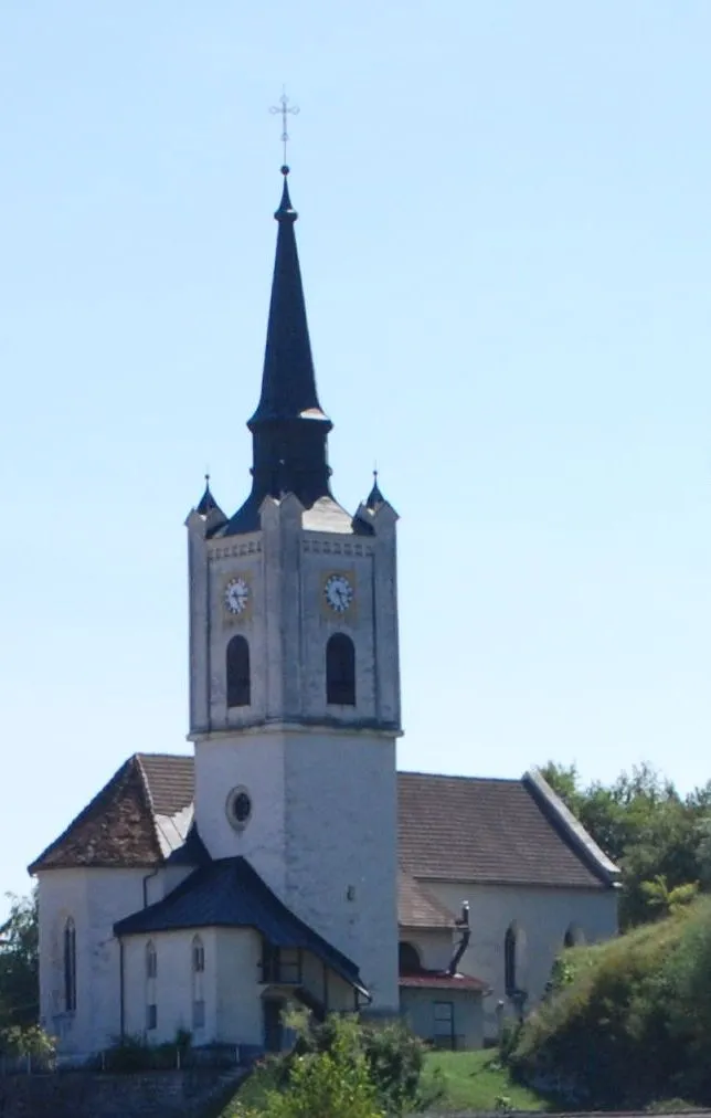 St. John the Baptist's Parish Church in Mirna. View from the northwest.