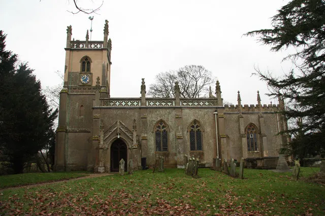 St Peter's parish church, Raithby, Lincolnshire, seen from the south