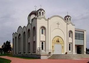 Northwest corner of St. Nedela Macedonian Orthodox Church in Ajax