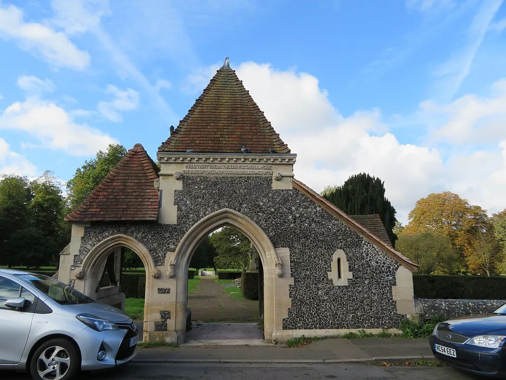 Lychgate At Entrance To West Churchyard Extension .mw-parser-output .messagebox{margin:4px 0;width:auto;border-collapse:collapse;border:2px solid var(--border-color-progressive,#6485d1);background-color:var(--background-color-neutral-subtle,#fbfcff);color:var(--color-base,#202122);box-sizing:border-box;border-inline-start-width:8px}.mw-parser-output .messagebox.mbox-small{font-size:88%;line-height:1.25em}.mw-parser-output .mbox-warning,.mw-parser-output .mbox-speedy{border:2px solid var(--border-color-error,#b22222);background:var(--background-color-error-subtle,#ffdbdb);border-inline-start-width:8px}.mw-parser-output .mbox-serious,.mw-parser-output .mbox-delete,.mw-parser-output .mbox-stop{border:2px solid var(--border-color-error,#b22222);border-inline-start-width:8px}.mw-parser-output .mbox-issue,.mw-parser-output .mbox-content{border:2px solid #f28500;background:var(--background-color-warning-subtle,#ffe);border-inline-start-width:8px}.mw-parser-output .mbox-query,.mw-parser-output .mbox-style{border:2px solid #f4c430;background:var(--background-color-warning-subtle,#ffe);border-inline-start-width:8px}.mw-parser-output .mbox-shit{border:2px solid #960;border-inline-start-width:8px}.mw-parser-output .mbox-license{border:2px solid #88a;border-inline-start-width:initial}.mw-parser-output .mbox-legal{border:2px solid var(--border-color-notice,#666);background:var(--background-color-base,#fff);border-inline-start-width:8px}.mw-parser-output .mbox-honor{border:2px solid #ca3;background:var(--background-color-warning-subtle,#fcf4db);border-inline-start-width:8px}.mw-parser-output .mbox-growth{border:2px solid #8d4;background:var(--background-color-success-subtle,#d5fdf4);border-inline-start-width:8px}.mw-parser-output .mbox-move{border:2px solid #93c;border-inline-start-width:8px}.mw-parser-output .mbox-protection,.mw-parser-output .mbox-message{border:2px solid var(--border-color-base,#aaa);border-inline-start-width:8px}.mw-parser-output .messagebox .mbox-text{border: