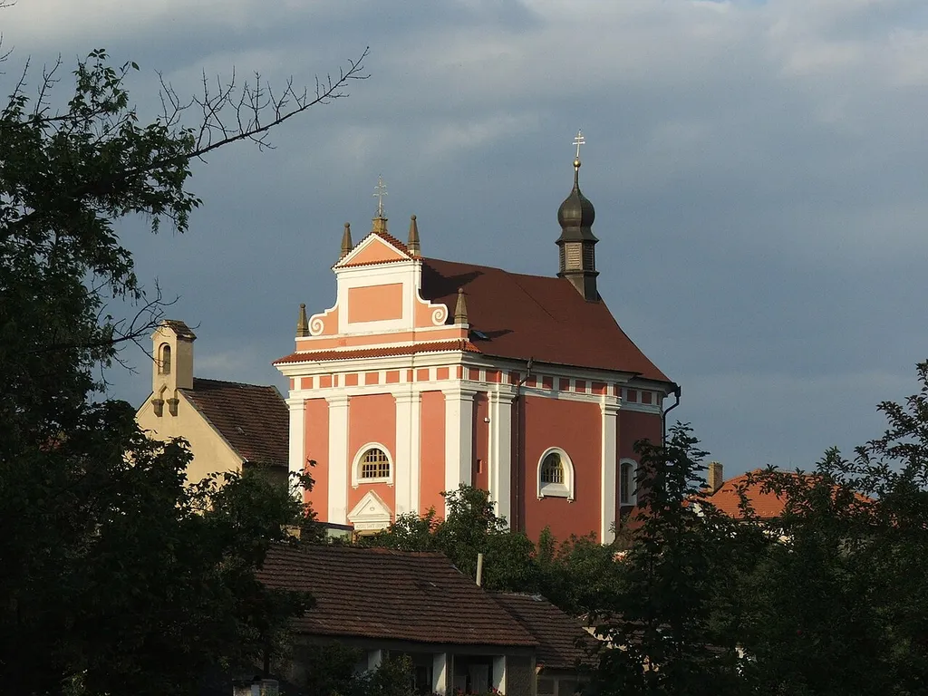 Baroque church of St. Ludmilla in Tetín, Czech Republic.