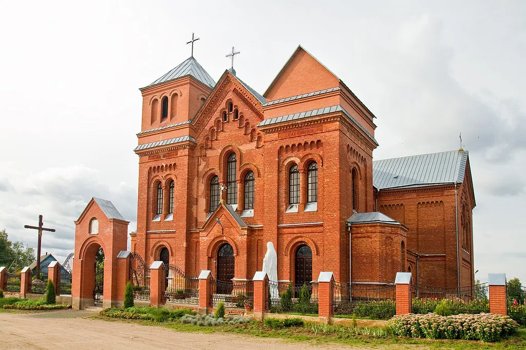 Catholic church of the Holy Trinity in Rosica. Vierchniadźvinsk district, Viciebsk province, Belarus.
