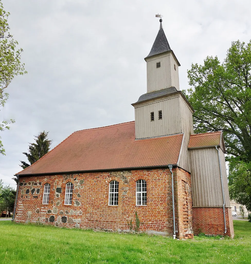 North-north-western view of church in Staffelde, Kremmen municipality, Oberhavel district, Brandenburg state, Germany
