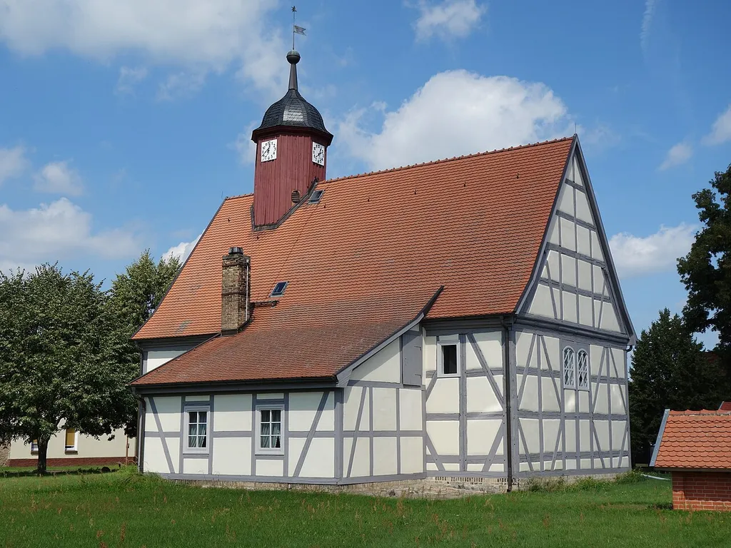South-eastern view of church in Krewelin, Zehdenick municipality, Oberhavel district, Brandenburg state, Germany