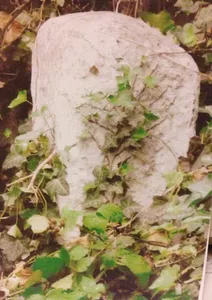 Milestone, Morden Road, N side of railway bridge (visible from steps to Morden Road tram station)