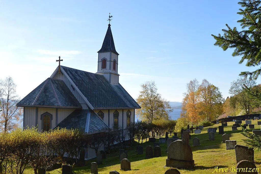 Nordli church in Lierne, Nord-Trøndelag, Norway, from 1873. Architect Carl Julius Bergstrøm.