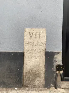 Milestone (London 7) On Wall Of Number 161 Brent Street Between Church Road And Lodge Road
