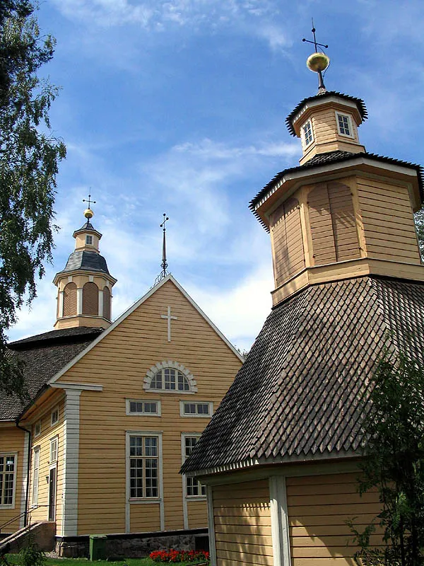 Nastola Church and belfry in Nastola, Finland